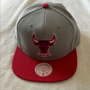 Gray and Red Bulls Snapback Hat